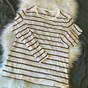 M a d e w e l l • Semi sheer stripe long sleeve tee